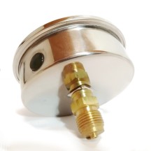 Manomètre Bourdon ∅ 100 mm - Boitier inox raccord laiton arrière