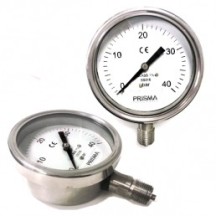 Manomètre Bourdon 
tout inox - 100 150 250 mm