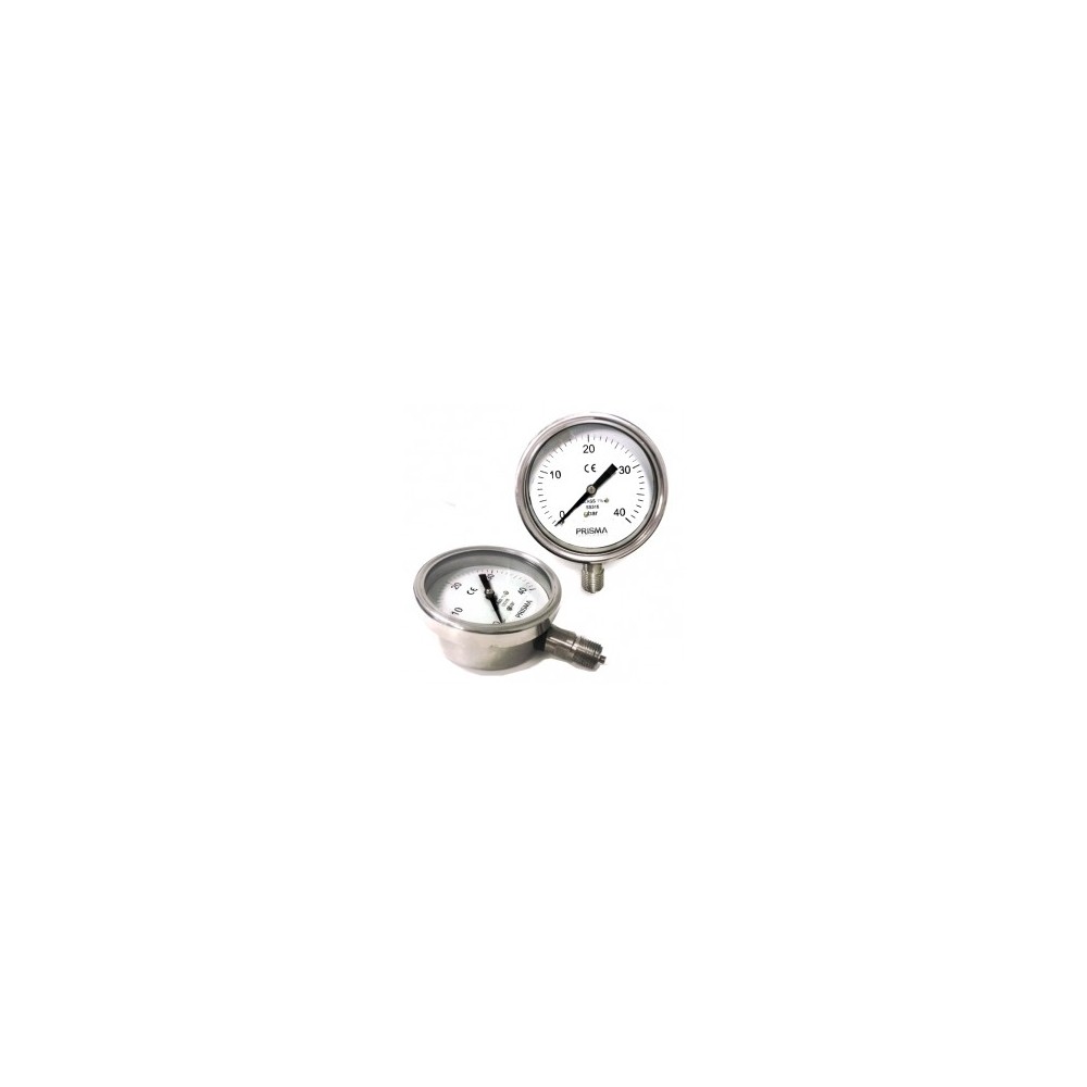 Manomètre Bourdon 
tout inox - 100 150 250 mm