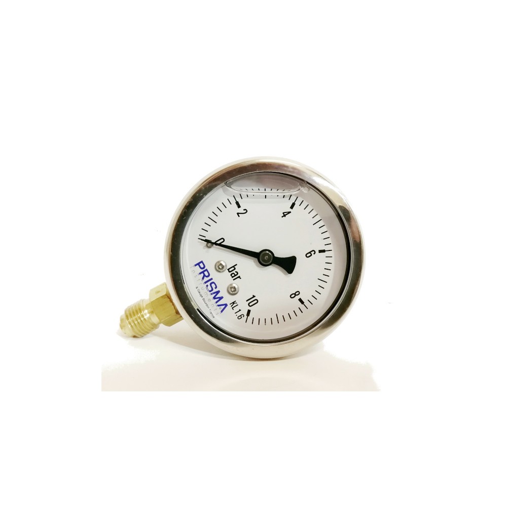 Manomètre boîtier inox raccord laiton 63 mm – 0 à 60 bars